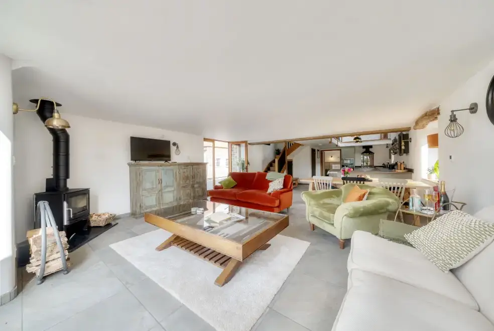 Open plan living area at Exmoor Barn