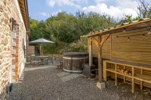 Private Hot Tub at Exmoor Barn, Devon
