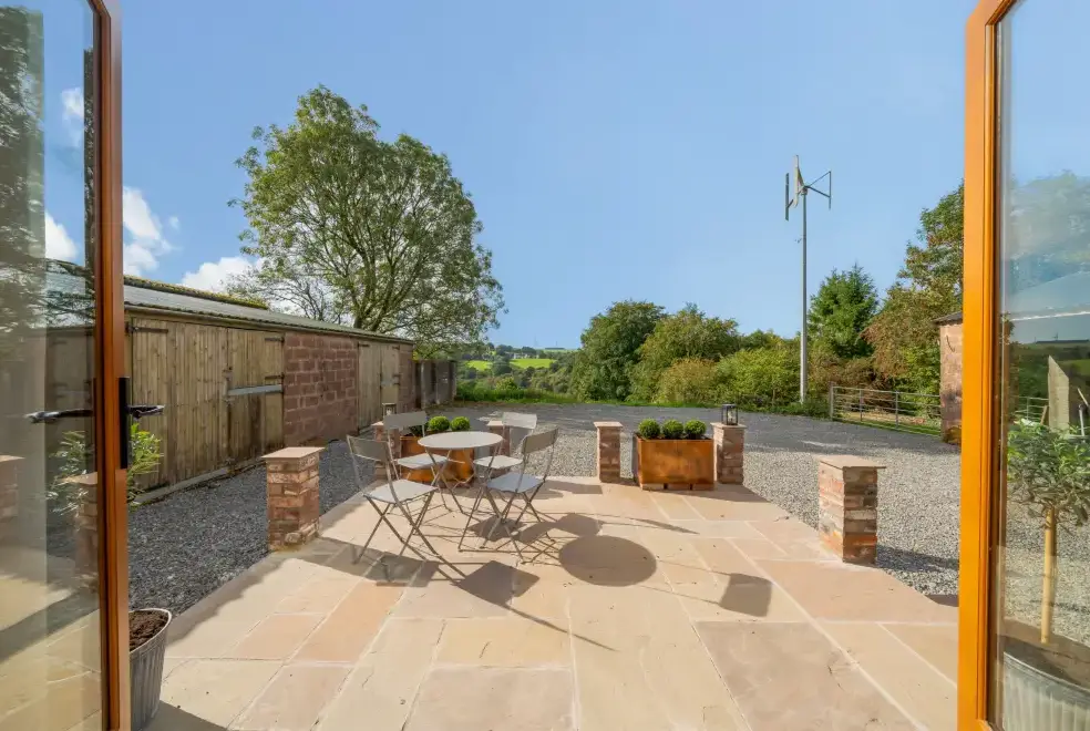 Patio area at Exmoor Barn