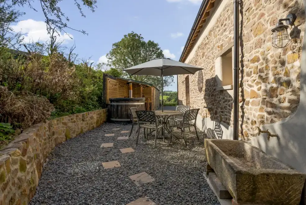 Patio area at Exmoor Barn