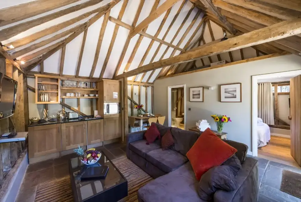 Open plan living area at Fair Oak Farm - Your Country Estate