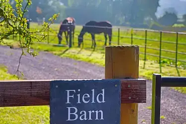 Field Barn sleeps 2, with a private Steam Room and AirCon!