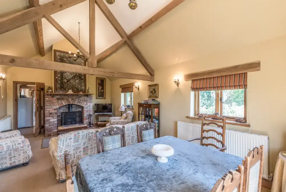 Open plan living area at Garden Barn