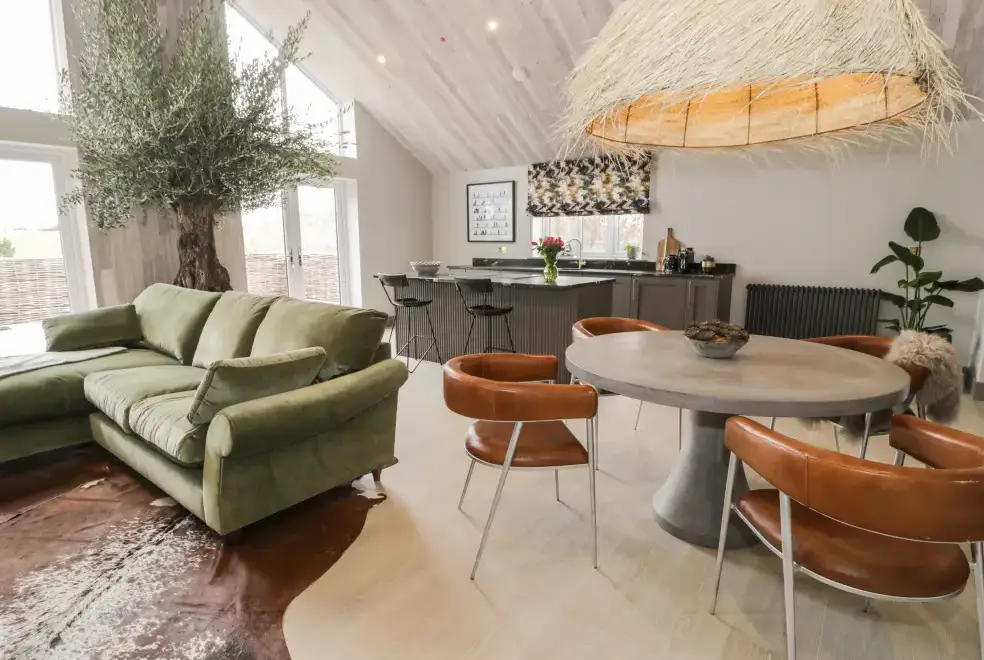 Open plan living area at Garden House