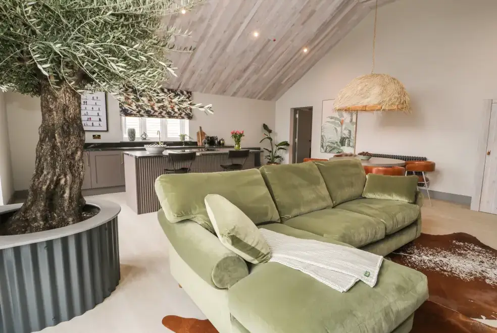 Open plan living area at Garden House