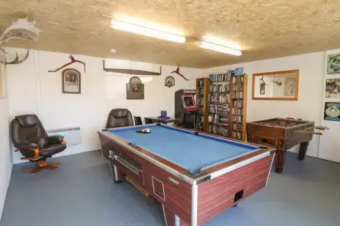 Games Room at Garth Morthin Holiday Barn, near Snowdonia National Park, Gwynedd