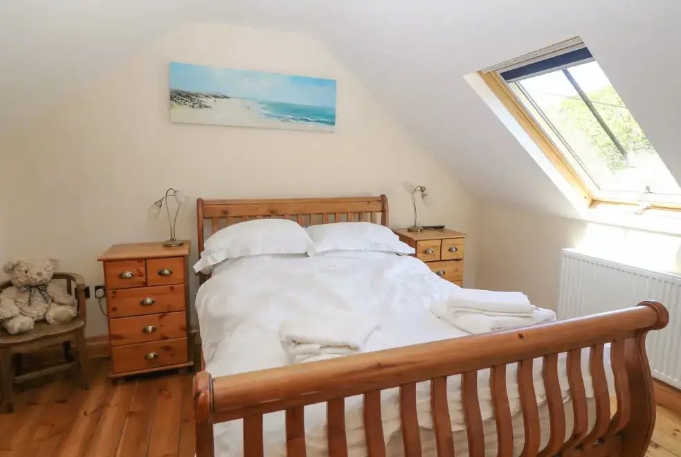 Bedroom at Garth Morthin Holiday Barn, near Snowdonia National Park