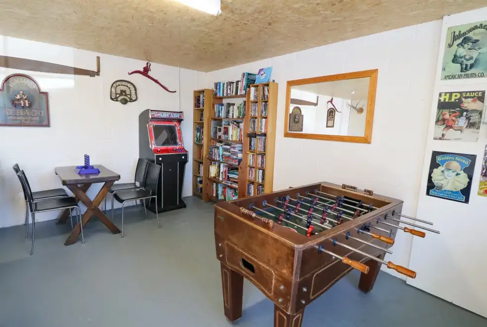 Games Room at Garth Morthin Holiday Barn, near Snowdonia National Park