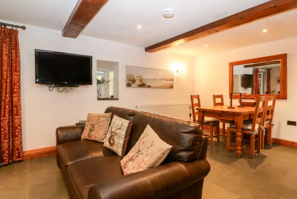 Lounge at Garth Morthin Holiday Barn, near Snowdonia National Park