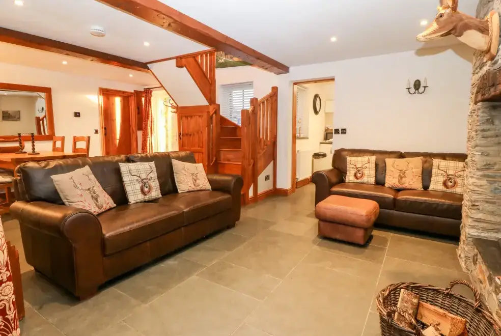 Lounge at Garth Morthin Holiday Barn, near Snowdonia National Park