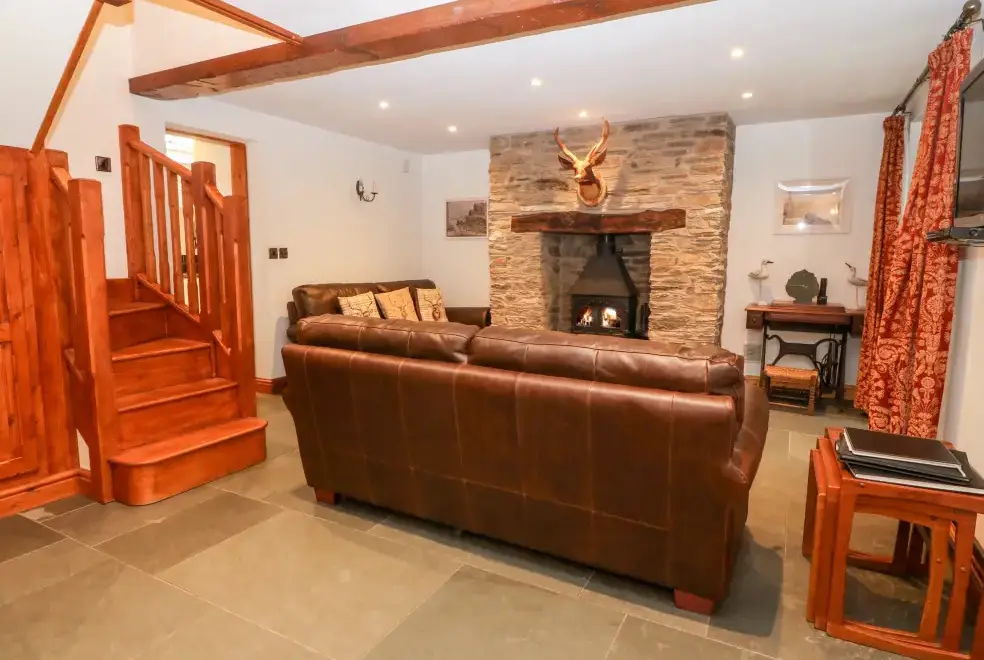 Lounge at Garth Morthin Holiday Barn, near Snowdonia National Park