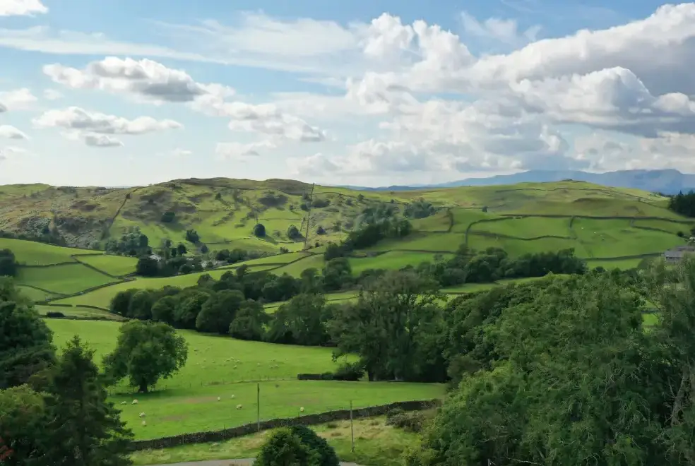 Countryside views at Ghyll Bank House