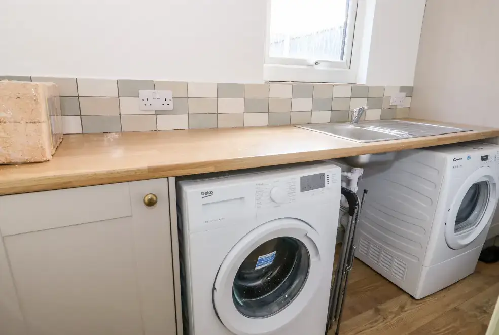 Utility room at Giggling Goose Cottage
