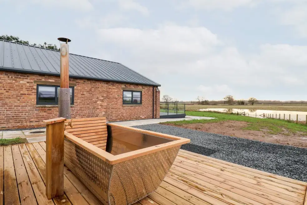 Decked area at Grange Barn
