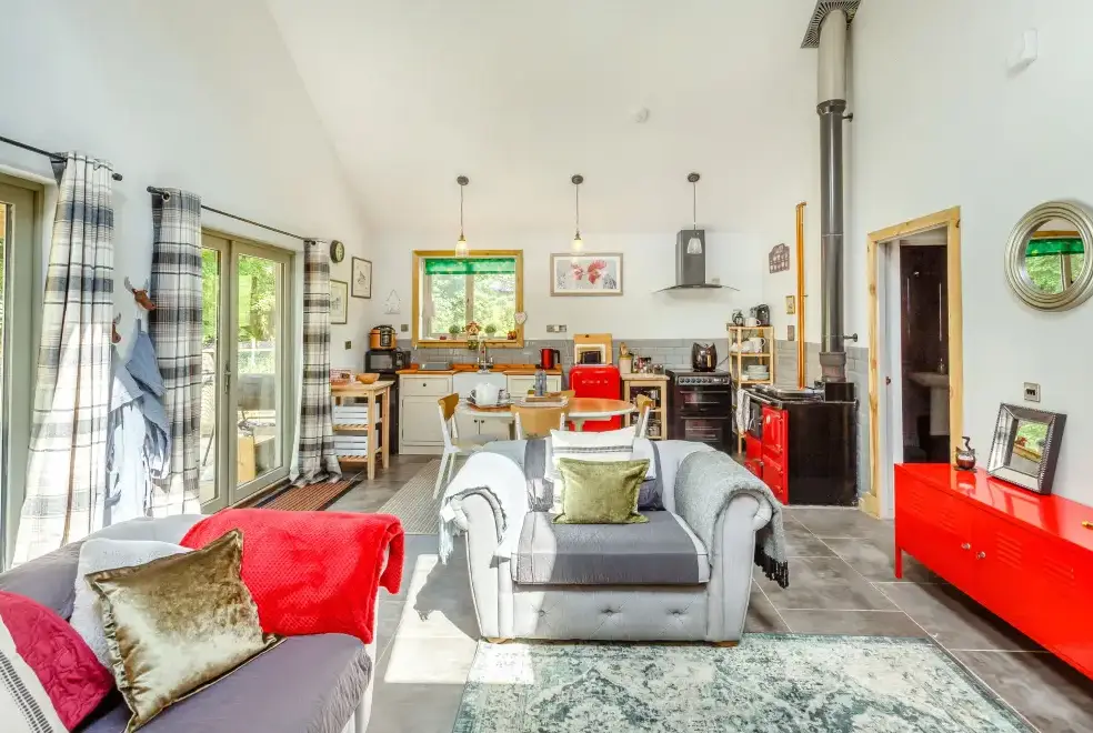 Open plan living area at Grant Cottage