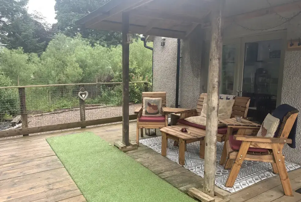 Decked area at Grant Cottage