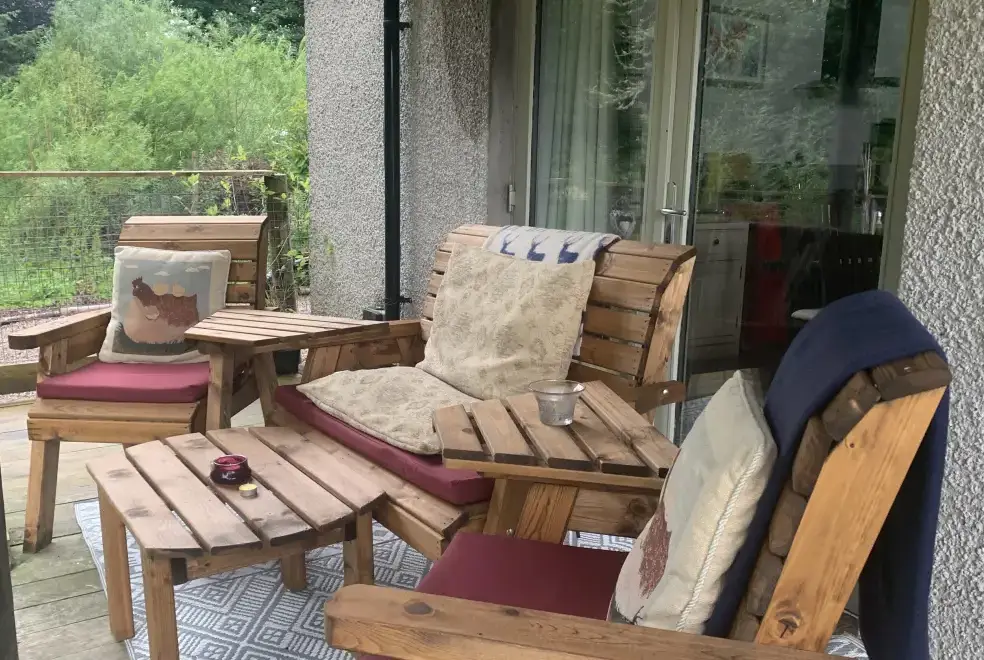 Decked area at Grant Cottage