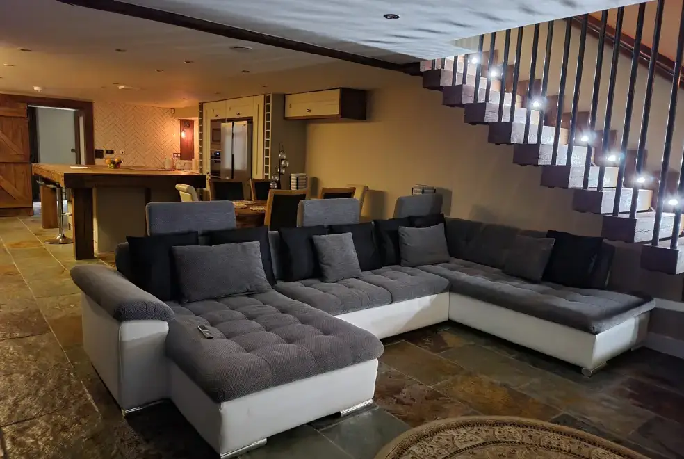 Open plan living area at Green Barn