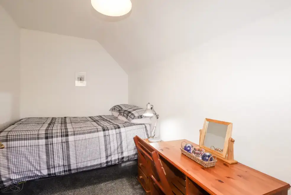 Bedroom at Greshornish Boathouse Dogs-welcome Apartment, Highlands and Islands