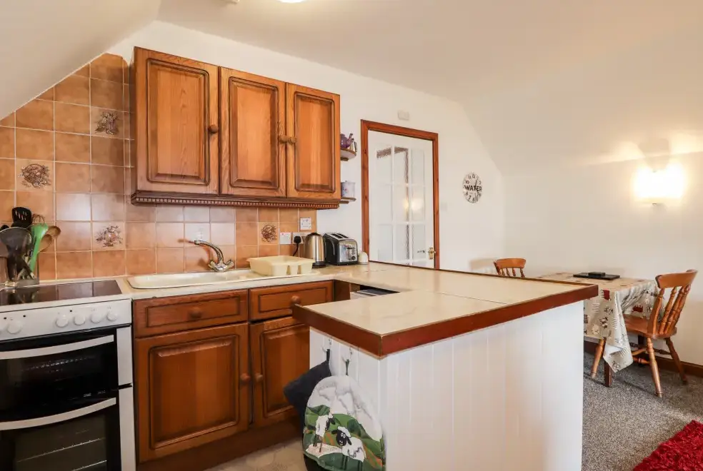 Kitchen/diner at Greshornish Boathouse Dogs-welcome Apartment, Highlands and Islands