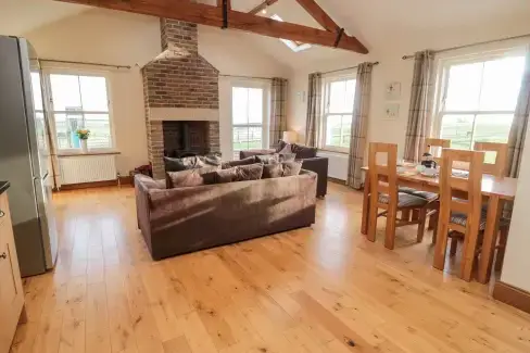 Open plan living area at Grey Croft, Northumberland