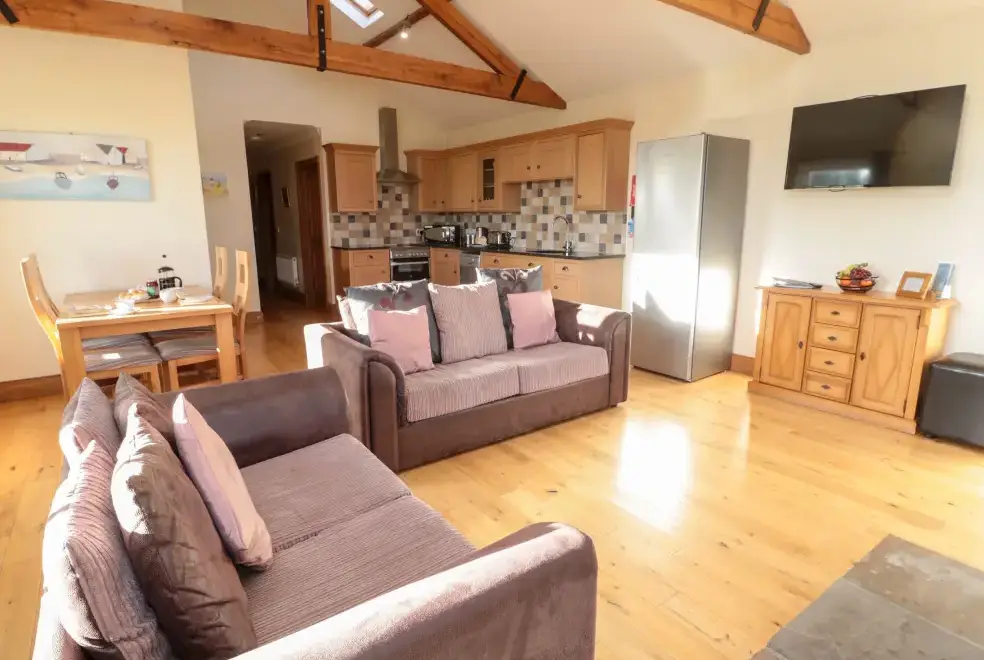 Open plan living area at Grey Croft