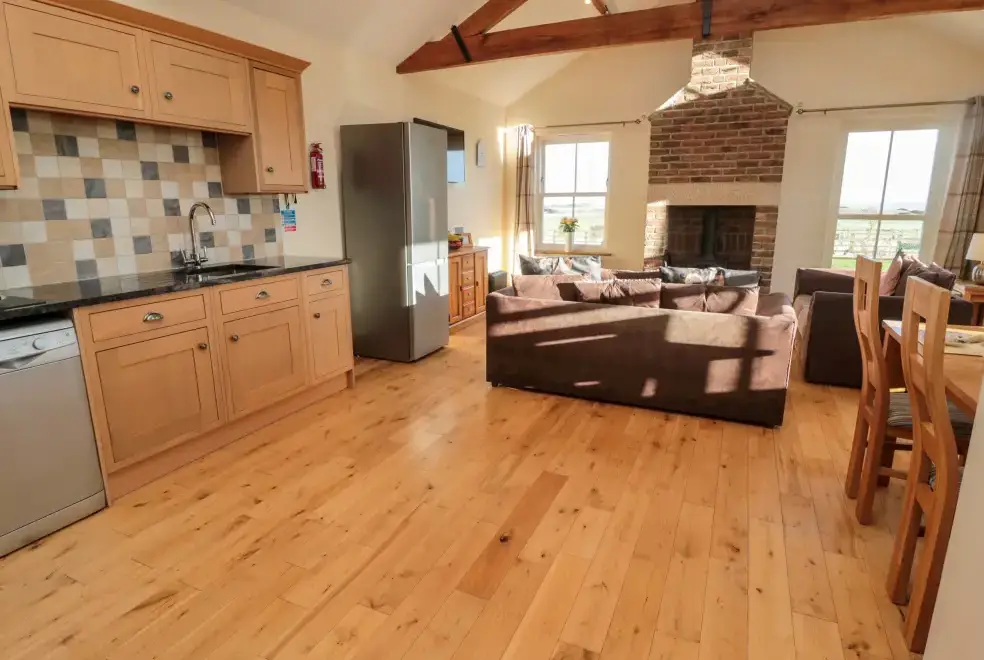 Open plan living area at Grey Croft