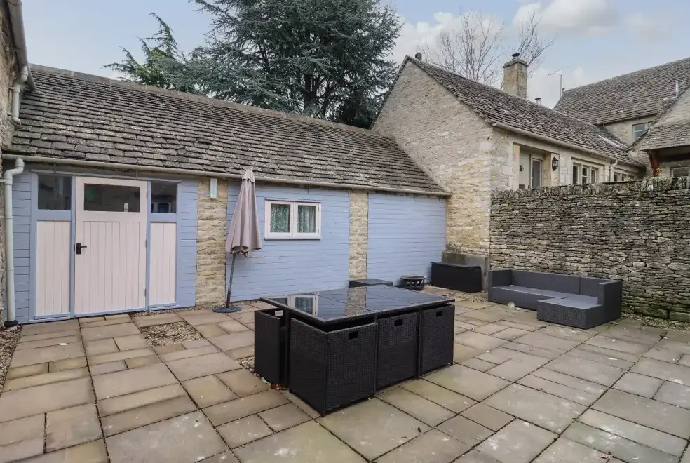 Patio area at Greyhound Barn