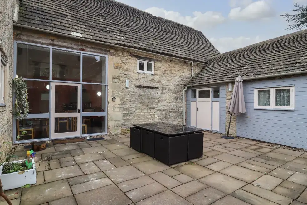 Patio area at Greyhound Barn