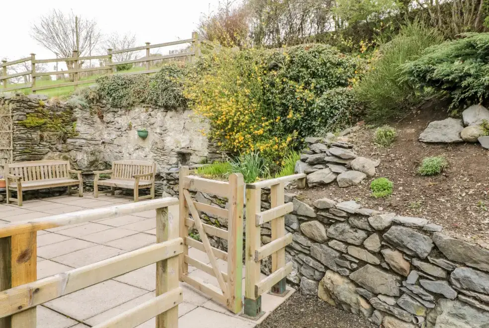 Enclosed garden at Groes Lwyd