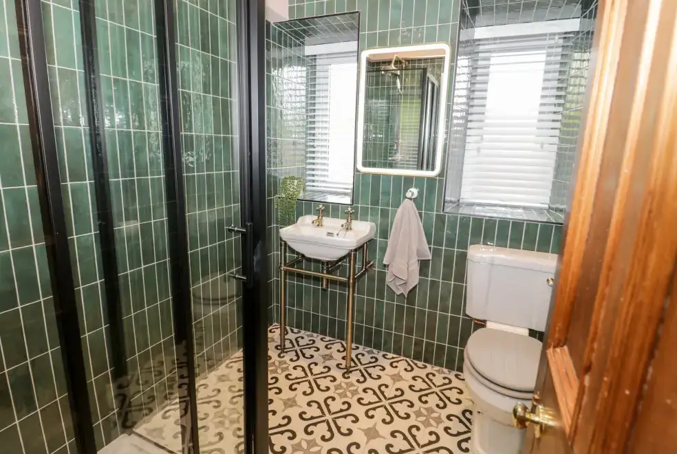 Shower room at Gwern Borter Manor