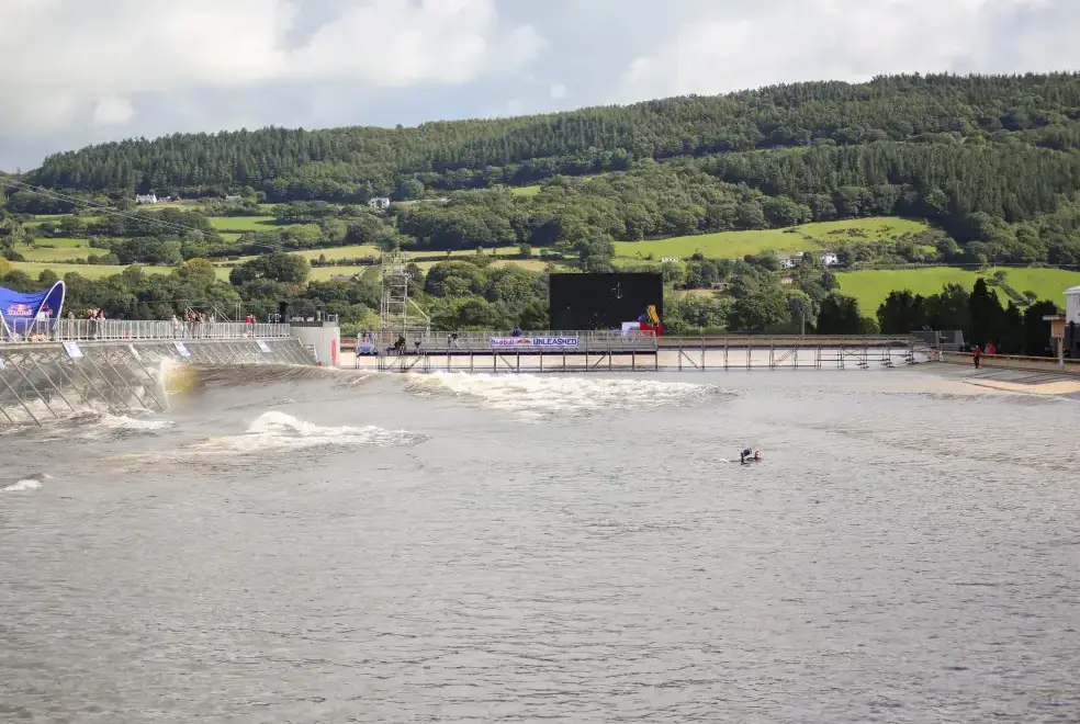Lake view at Gwern Borter Manor