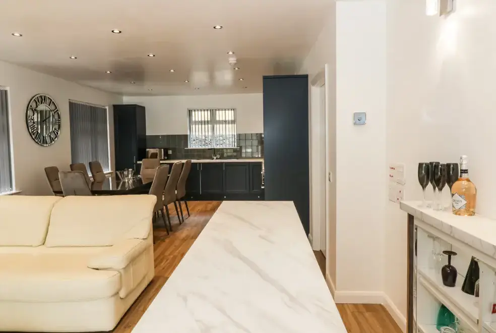 Open plan living area at Heatherbank