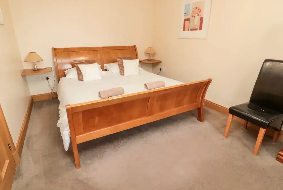 Bedroom at Hemmel Rural Retreat with Hot Tub