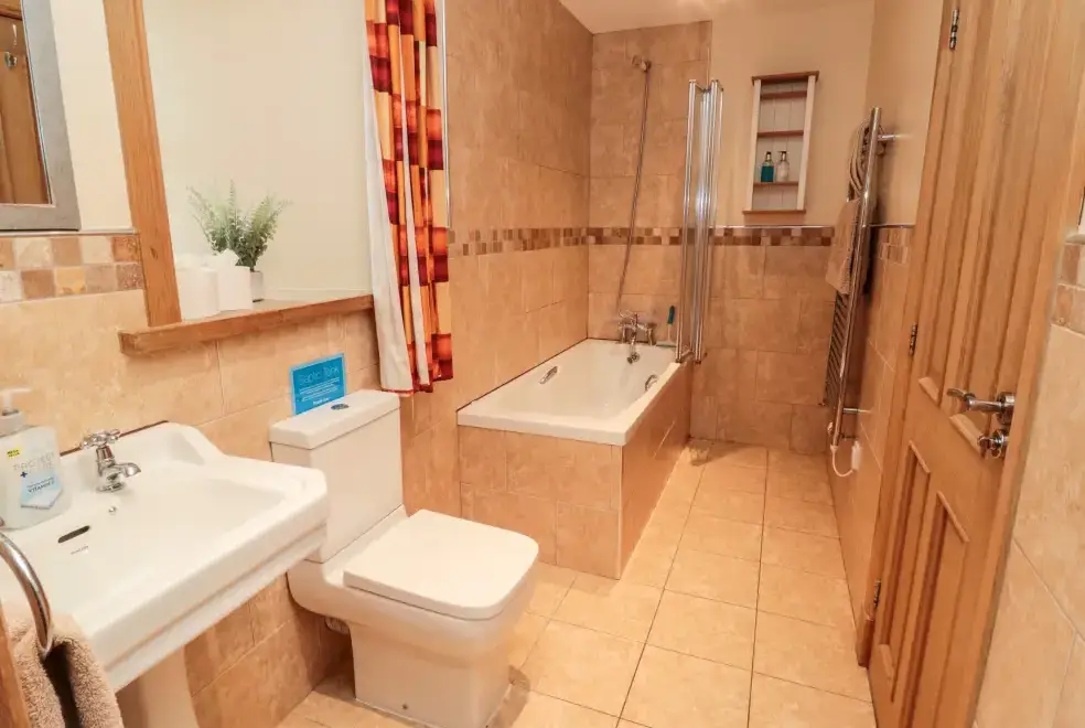 Family bathroom at Hemmel Rural Retreat with Hot Tub