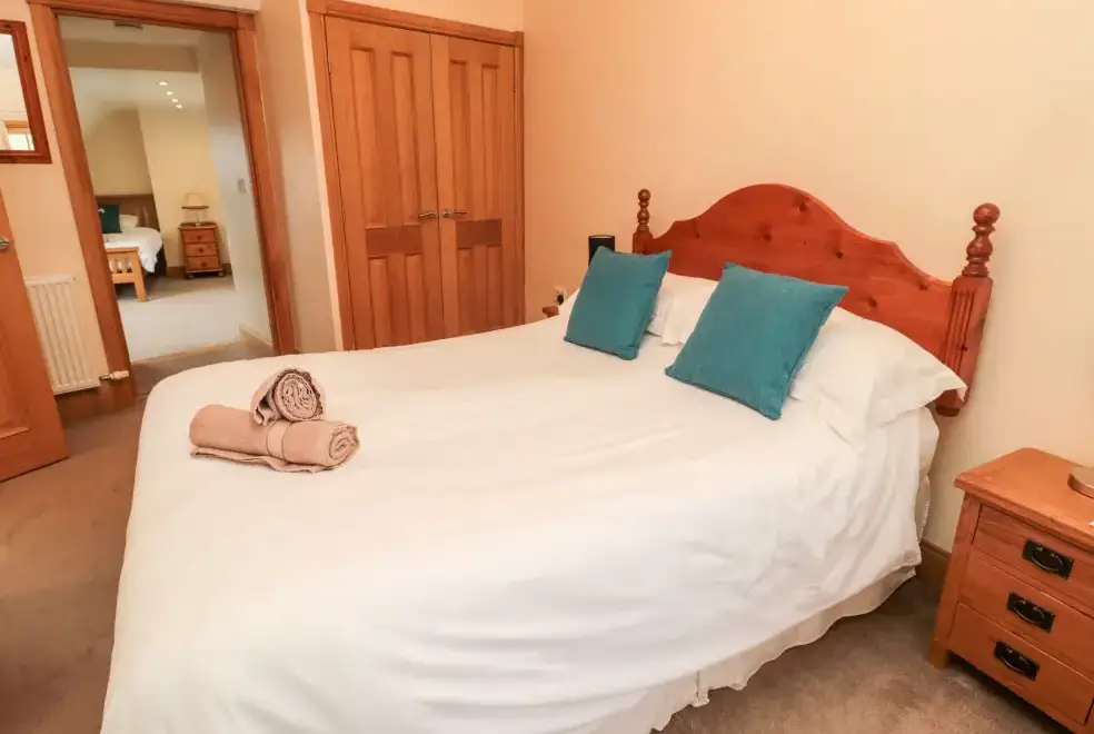 Bedroom at Hemmel Rural Retreat with Hot Tub