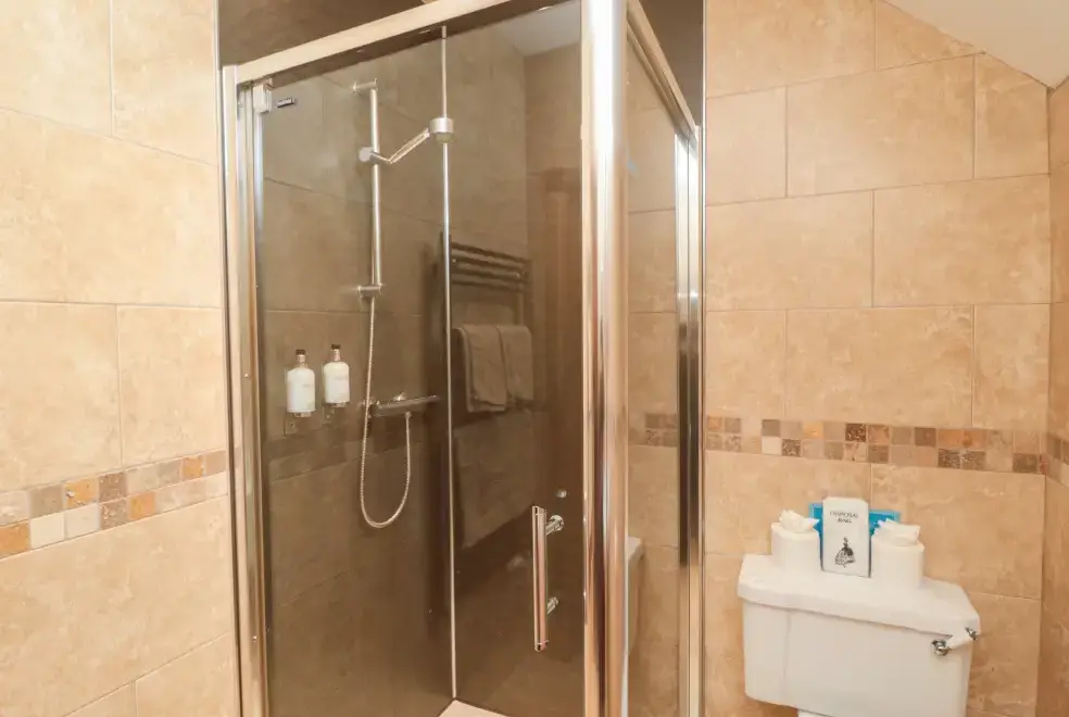 Shower room at Hemmel Rural Retreat with Hot Tub