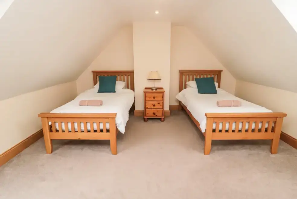 Bedroom at Hemmel Rural Retreat with Hot Tub