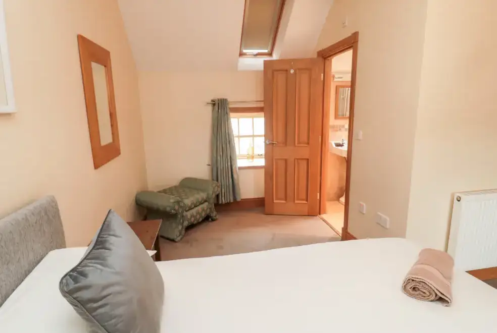 Bedroom at Hemmel Rural Retreat with Hot Tub