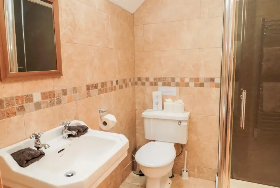Shower room at Hemmel Rural Retreat with Hot Tub