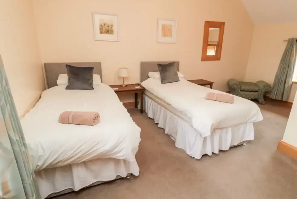 Bedroom at Hemmel Rural Retreat with Hot Tub