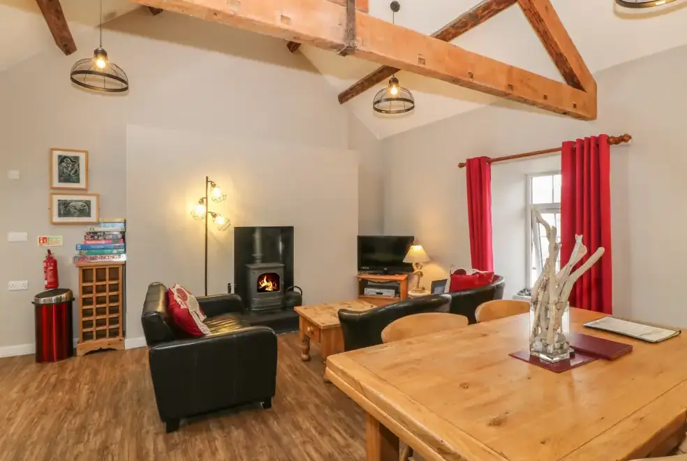 Open plan living area at Hen Blas