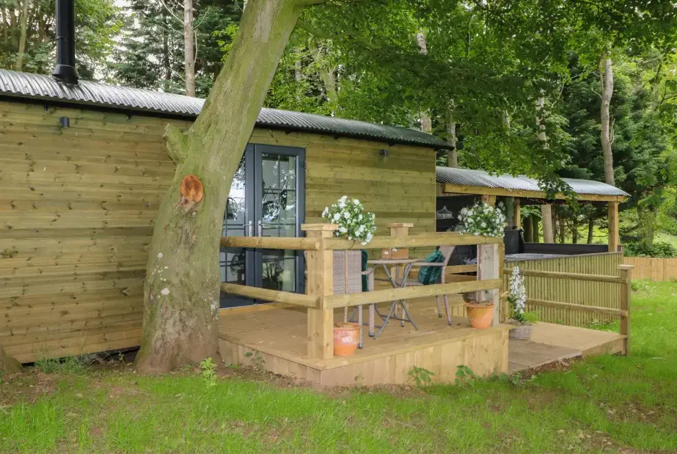 Decked area at High Rigg Shepherd's Hideaway