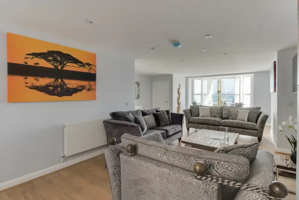 Open plan living area at High Tide