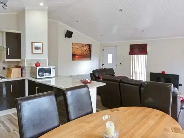 Open plan living area at High View Park Lodge