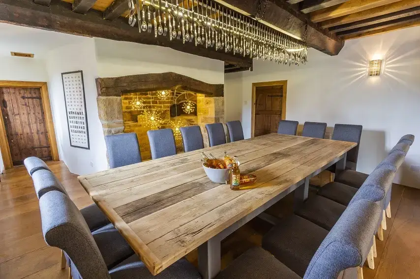 Dining room at Higher Burrow Farmhouse