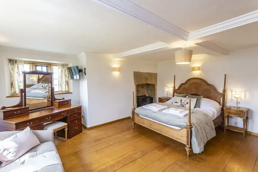 Bedroom at Higher Burrow Farmhouse