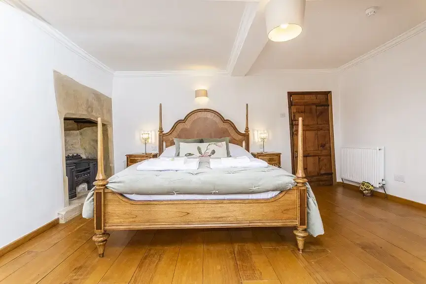 Bedroom at Higher Burrow Farmhouse