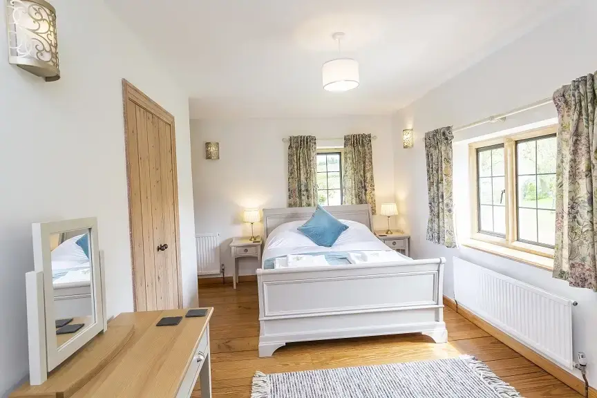 Bedroom at Higher Burrow Farmhouse