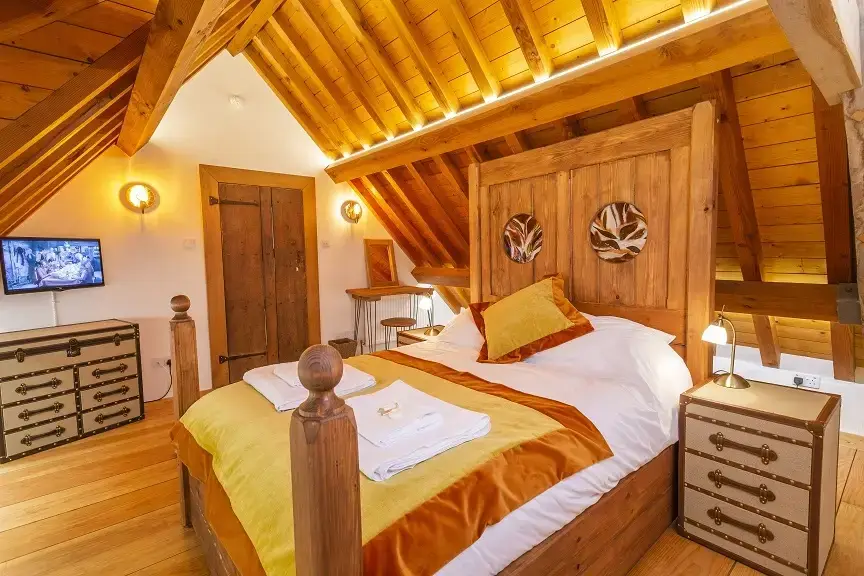 Bedroom at Higher Burrow Farmhouse